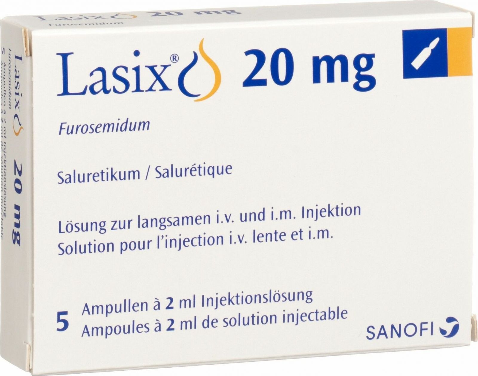 Lasix Injektionslösung 20mg/2ml 5 Ampullen 2ml in der Adler Apotheke