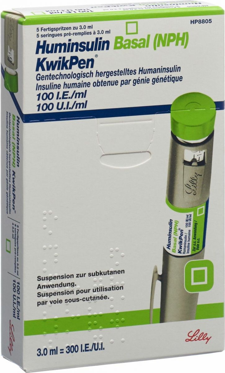 Huminsulin Basal Kwikpen Injektionssuspension 5 Fertigspritzen 3ml in ...
