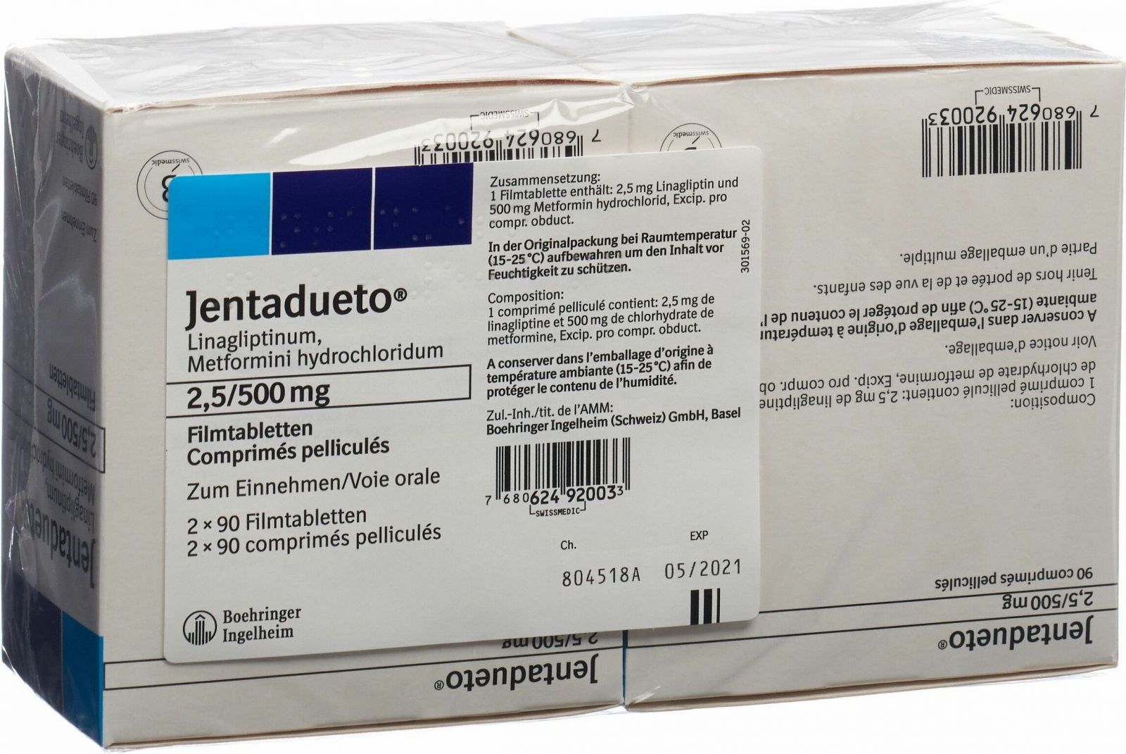Jentadueto Filmtabletten 2.5mg/500mg 2x 90 Stück in der Adler Apotheke