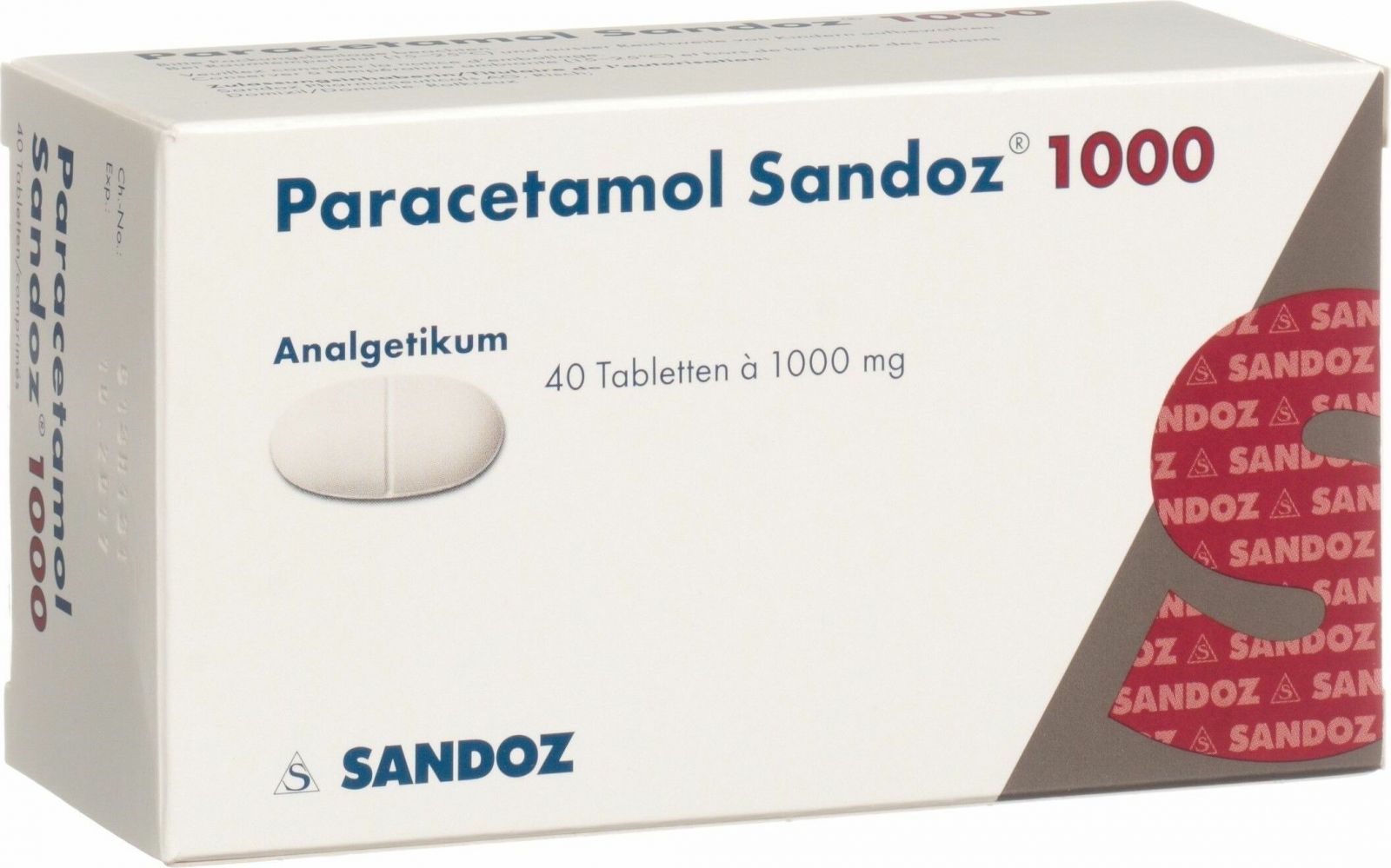 Paracetamol Sandoz Tabletten 1000mg 40 Stück in der Adler Apotheke